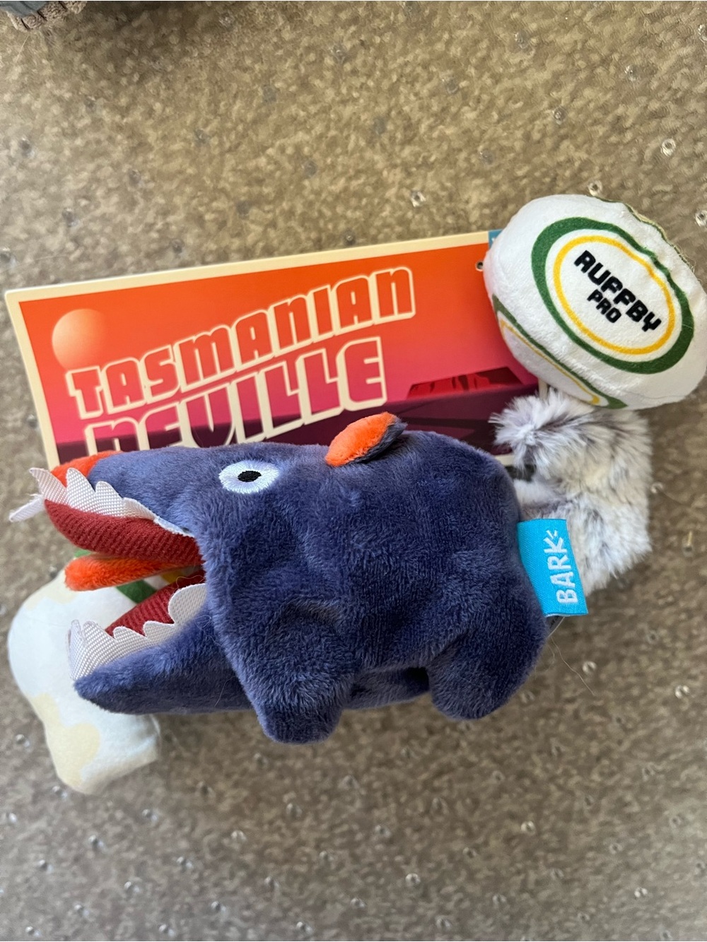 Barkbox dog toys Australian outback Tasmanian devil neville new